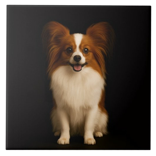Black 4 Luxe Tile with Refined Toy Papillon Tegeltje (Voorkant)
