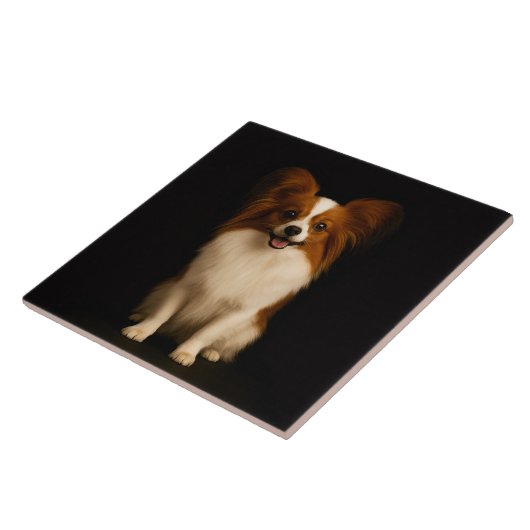 Black 4 Luxe Tile with Refined Toy Papillon Tegeltje (Zijkant)
