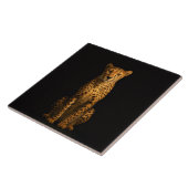 Black 4 Luxe Tile with Sleek Cheetah Tegeltje (Zijkant)