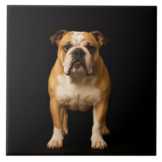 Black 4 Luxe Tile with Stamina Bulldog Tegeltje (Voorkant)
