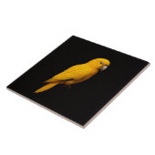 Black 4 Luxe Tile with Tropical Golden Parakeet Tegeltje (Zijkant)