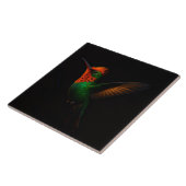 Black 4 Luxe Tile with Tufted Coquette Hummingbird Tegeltje (Zijkant)