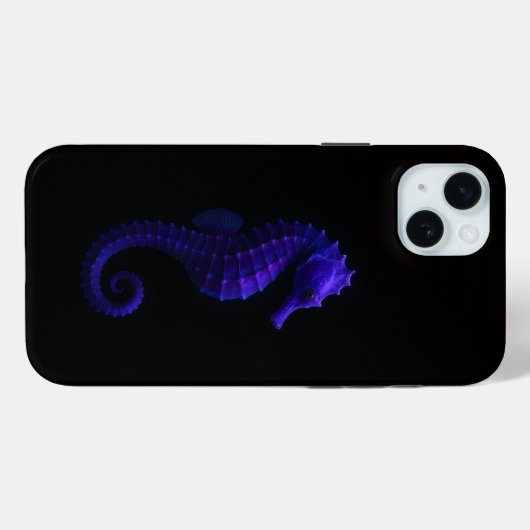 Black 4 Luxe, Violet Blue Seahorse Case-Mate iPhone Case (Achterkant (horizontaal))