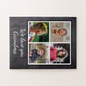 Black 4 Photo Collage Grandma Chalkboard Legpuzzel (Horizontaal)