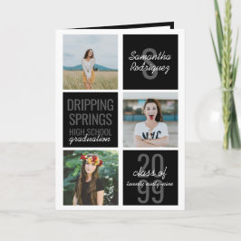 Black 4-Photo Fun Boxes Afstuderen Invitation