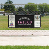 Black 4 Photo Modern White Text Tattoo Shop Banner (Insitu)