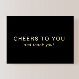 Black 50th Birthday Gold Foil Thank You Card Folie Uitnodiging