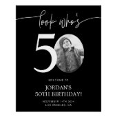 Black 50th Birthday Welcome Sign | Kijk eens wie 5 Perfect Poster (Voorkant)