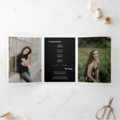 Black 5-Photo Fun Boxes Afstuderen Drieluik Uitnodiging (Binnen)