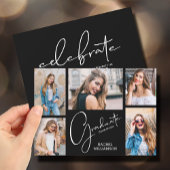 Black 5 Photo Graduation Party Kaart