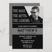 Black 61e verjaardagsuitnodiging Het Man De Legend Kaart (Voorkant / Achterkant)