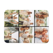 Black 6 Photo Collage Custom Modern Simple  Magneet (Horizontaal)