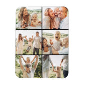 Black 6 Photo Collage Custom Modern Simple  Magneet (Verticaal)