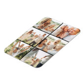 Black 6 Photo Collage Custom Modern Simple  Magneet (Linkerzijde)