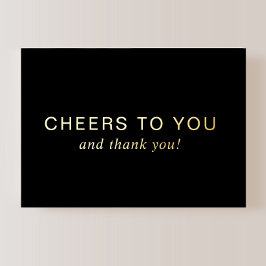 Black 70th Birthday Gold Foil Thank You Card Folie Uitnodiging
