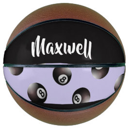 Black 8 ball pattern basketbal