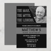 Black 93rd verjaardagsuitnodigingen Het Man De Leg Kaart (Voorkant / Achterkant)