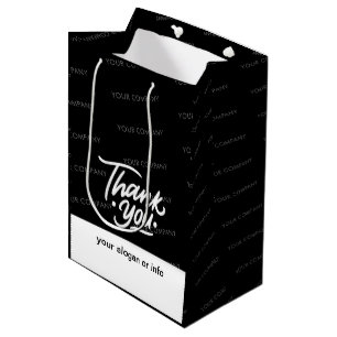 Black Aangepaste naam Business Hartelijk dank Medium Cadeauzakje