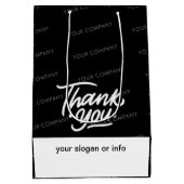 Black | Aangepaste naam Business Hartelijk dank Medium Cadeauzakje (Achterkant)