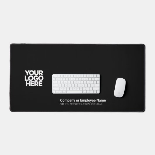 Black | Aangepaste zakelijke Logo naam, slogan Bureaumat (Keyboard & Muis)