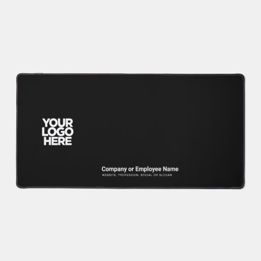 Black | Aangepaste zakelijke Logo naam, slogan Bureaumat (Voorkant)