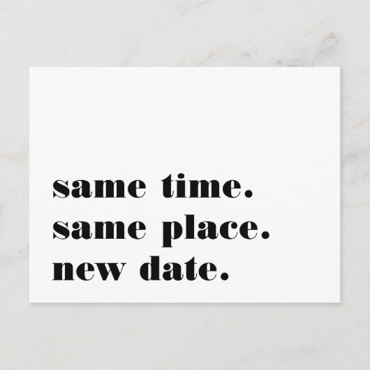 Black | Aankondiging van uitstel van huwelijk (Voorkant)