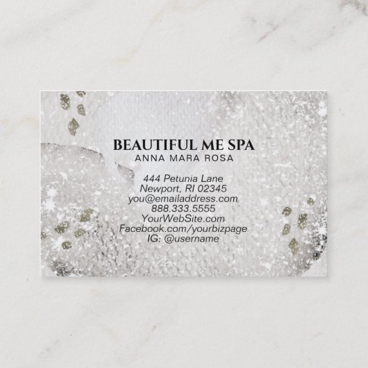 *~* Black Abstract Taupe Glitter Visitekaartje (Achterkant)