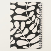 Black Abstract Tropical Palm Leaves Pattern Planner (Achterkant)