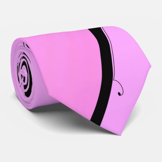 Black Accent op roze Stropdas (Opgerold)