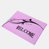 Black Accent op roze Welkom Deurmat (Schuin)