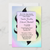 Black Accents on Rainbow Wedding Invitation Kaart (Voorkant)