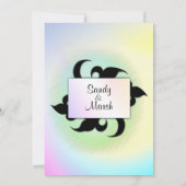 Black Accents on Rainbow Wedding Invitation Kaart (Achterkant)