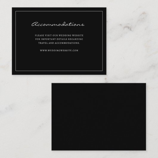 Black Accommodation Enclosure Kaart (Voorkant / Achterkant)