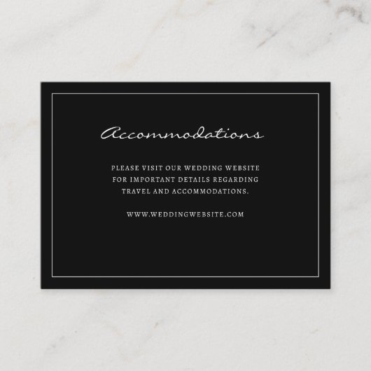 Black Accommodation Enclosure Kaart (Voorkant)