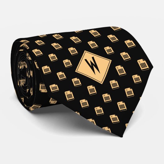 Black Accountant Spreadsheet  Stropdas (Opgerold)