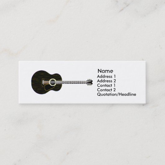 Black Acoustic Guitar Mini Visitekaartje (Voorkant)