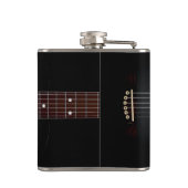 Black Acoustic Guitar Monogram Music Flask Heupfles (Achterkant)