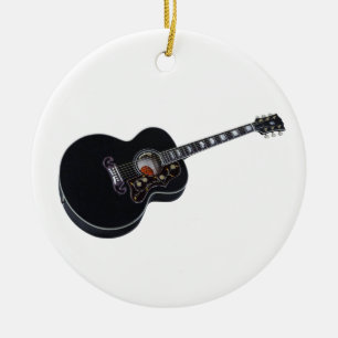 Black Acoustic Guitar Ornament