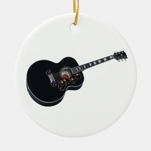Black Acoustic Guitar Ornament (Voorkant)