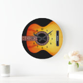 Black Acoustic Guitar Round Grote Klok (Huis)