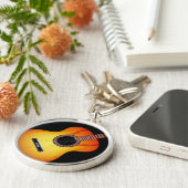 Black Acoustic Guitar Sleutelhanger (Zijkant)