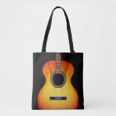 Black Acoustic Guitar Tote Bag (Voorkant)