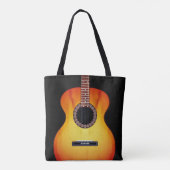 Black Acoustic Guitar Tote Bag (Achterkant)