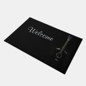 Black Acoustic Guitar Welcome Mat Deuren Mat (Schuin)
