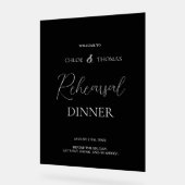 Black Acrylic Rehearsal Dinner Welcome Sign Acryl Bord (Hoek)