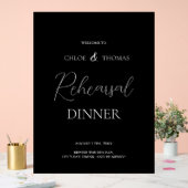 Black Acrylic Rehearsal Dinner Welcome Sign Acryl Bord (Huwelijk)