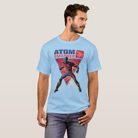 Black Adam | Afbeelding voor Atom Smasher-teken T-shirt (Voorkant volledig)
