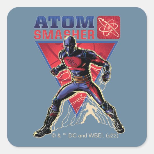 Black Adam | Afbeelding voor Atom Smasher-teken Vierkante Sticker (Voorkant)