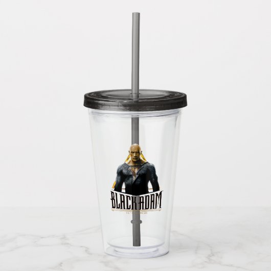 Black Adam Character and Name Graphic Acryl Drinkbeker (Voorkant)