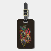 Black Adam Character Diamond Burst Graphic Bagagelabel (Voorkant verticaal)